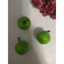Муляж яблока 2,5 см темно-зеленый, цена за 1 шт