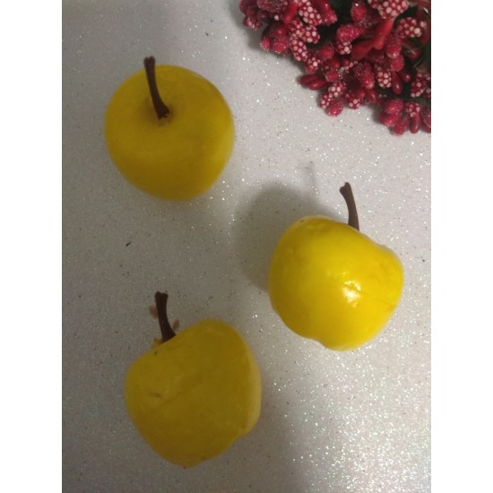 УЦЕНКА Муляж яблока 3 см жёлтый, цена за 1 шт