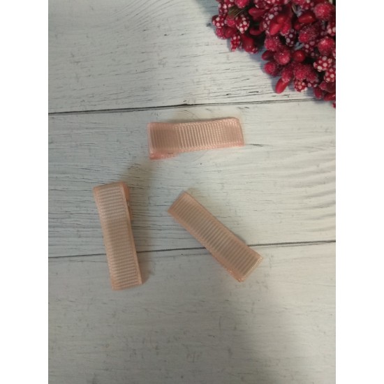 Заколка-основа 3,5 см, с репсовой лентой, цв. персиковый, цена за 1 шт