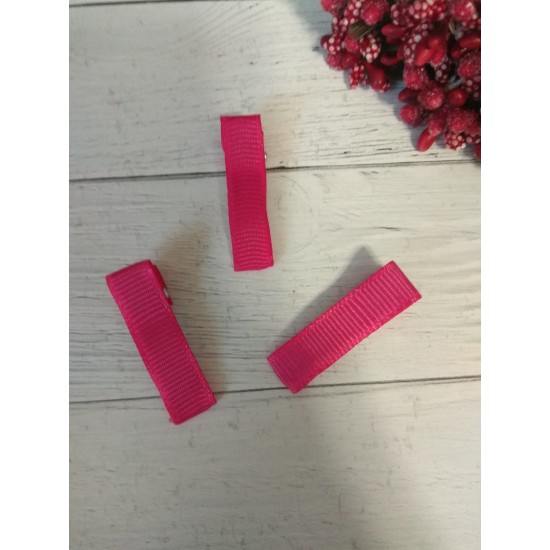 Заколка-основа 3,5 см, с репсовой лентой, цв. малиновый, цена за 1 шт