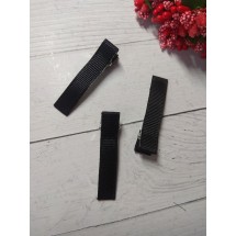 Заколка-основа в репсовой обтяжке 5 см черный, цена за 1 шт