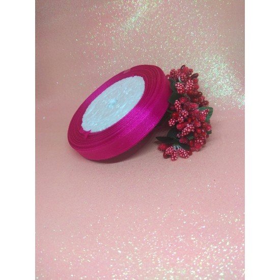 Лента атласная однотонная 1,2 см*25 ярдов, цена за катушку