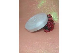 УЦЕНКА Лента атласная однотонная 1,2 см*25 ярдов цв. белый, цена за катушку