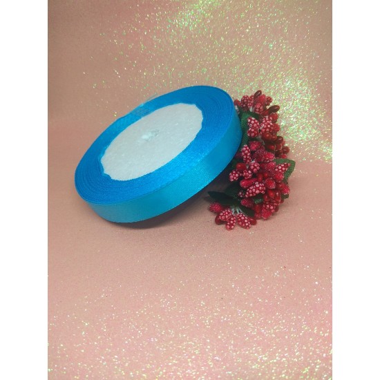 Лента атласная однотонная 1,2 см*25 ярдов, цена за катушку