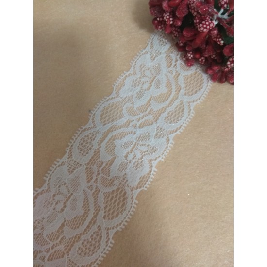Кружево стрейч 5 см белое, цена за 1 м
