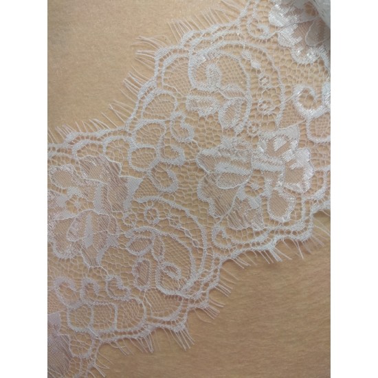 Кружево французское "Шантильи" 11,5 см белое 1, цена за 0,5 м