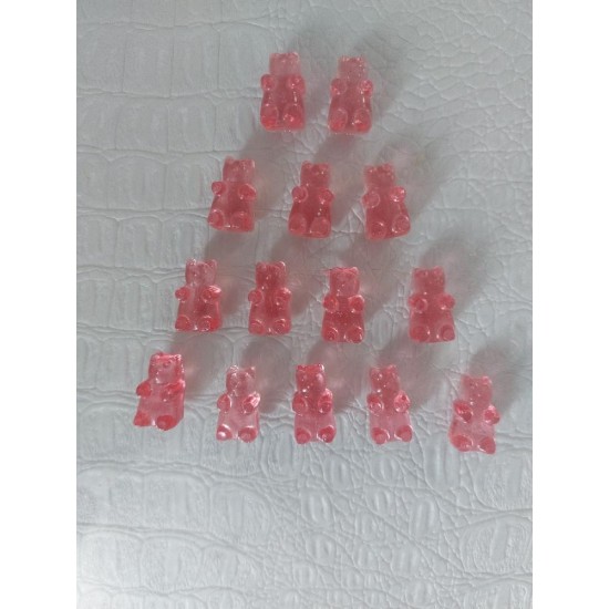 Кабошон "Мишка" 2*1 см розовый, цена за 1 шт