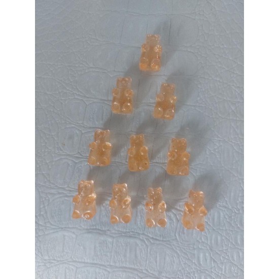 Кабошон "Мишка" 2*1 см персиковый, цена за 1 шт