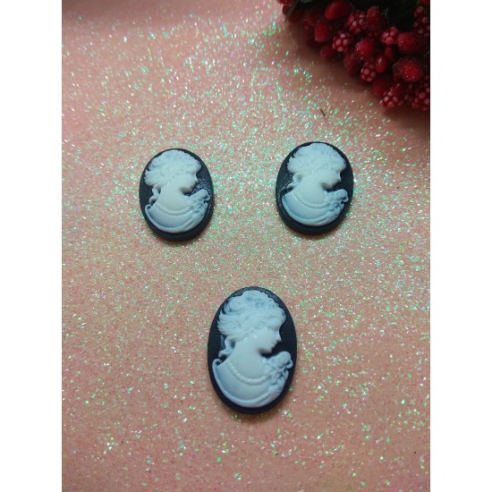 Кабошоны камея акрил 23х17 мм, цена за 1 шт