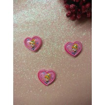 Кабошон "Сердце с принцессой" 18*20 мм, цена за 1 шт