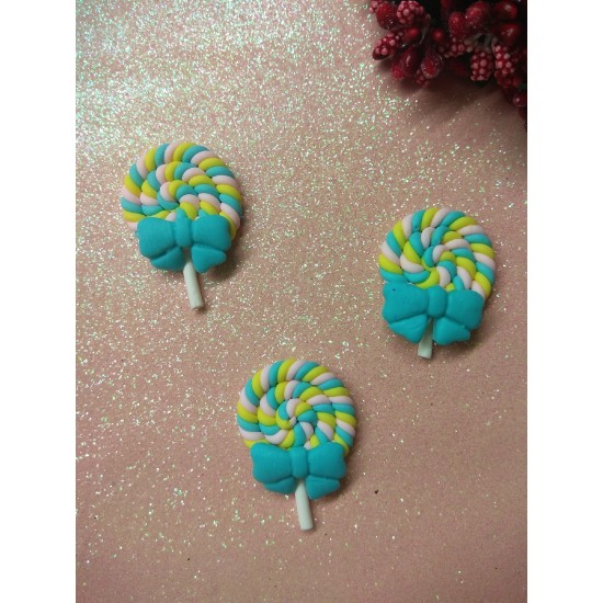 Кабошон "Леденец с бантиком"  35*25 мм, цена за 1 шт