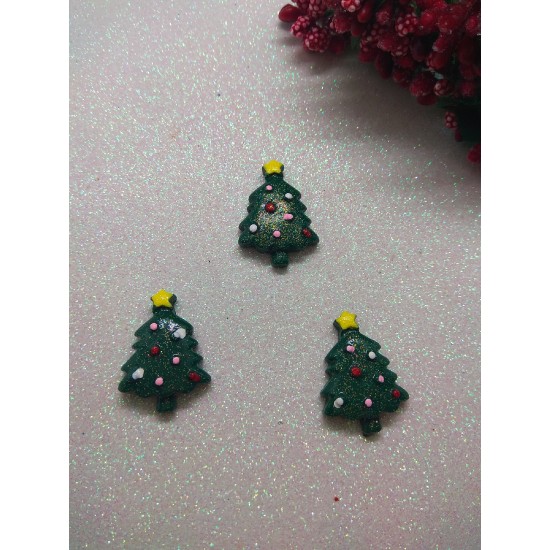 Кабошон "Елочка с блестками" , цена за 1 шт