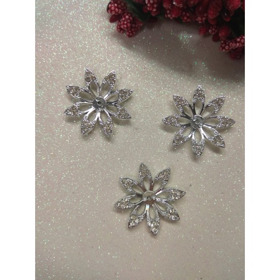 Кабошоны флоризель пластик 33 мм "Цветочек №1", цена за 1 шт