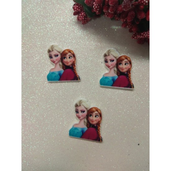 Кабошон-вырубка "Эльза и Анна" 32*28 мм , цена за 1 шт