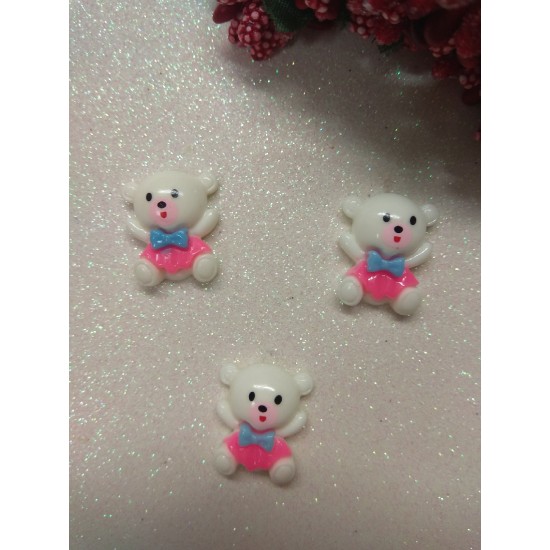 Кабошон "Мишка в платье" , цена за 1 шт