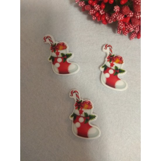 Кабошон-вырубка "Новогодний носок" 2,7*4 см, цена за 1 шт