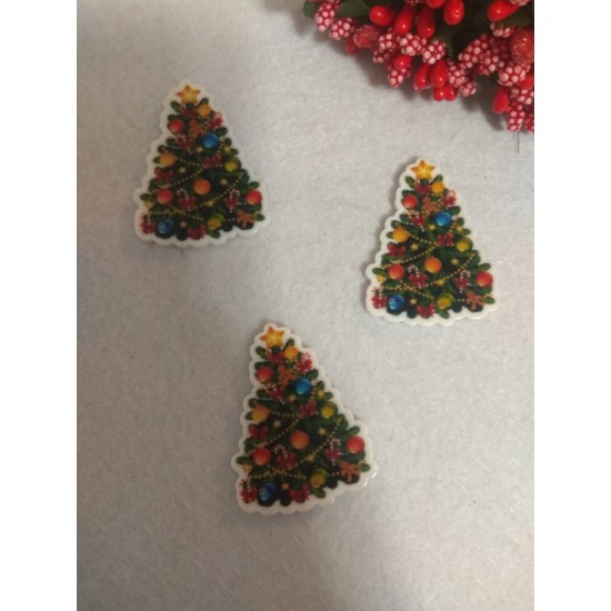 Кабошон-вырубка "Новогодняя елочка" 2,8*3,7 см, цена за 1 шт