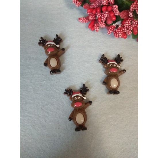 Кабошон новогодний 20*35 мм "Олень №2", цена за 1 шт