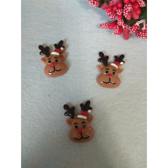 Кабошон новогодний 22*30 мм "Олень №3", цена за 1 шт