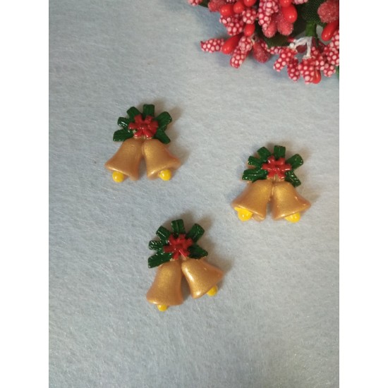 Кабошон новогодний 25*28 мм "Колокольчики", цена за 1 шт