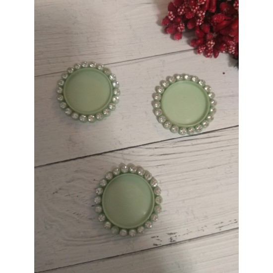 Крышечка-серединка со стразами , цв. мятный, цена за 1 шт