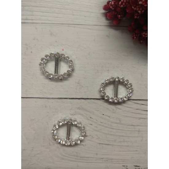 Пряжка пластик со стразами 24*18 мм "Овал", цена за 1 шт