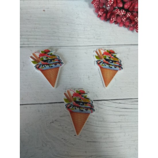Кабошон-вырубка "Мороженое" 2,7*3,7 см, цена за 1 шт