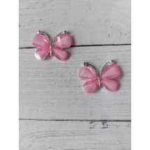 Серединка ювелирная "Бабочка" 2,8*2,2 см цв. розовый, цена за 1 шт