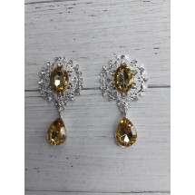 Серединка ювелирная с подвеской 2,5*4,5 см серебро/шампань, цена за 1 шт