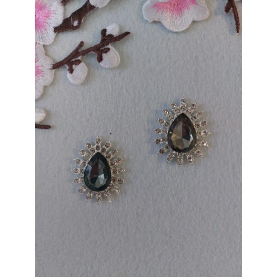 Серединка ювелирная 2,5*3 см цв. графит, цена за 1 шт