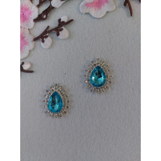 Серединка ювелирная 2,5*3 см цв. голубой, цена за 1 шт