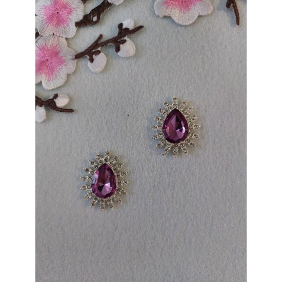 Серединка ювелирная 2,5*3 см цв. фиолетовый, цена за 1 шт