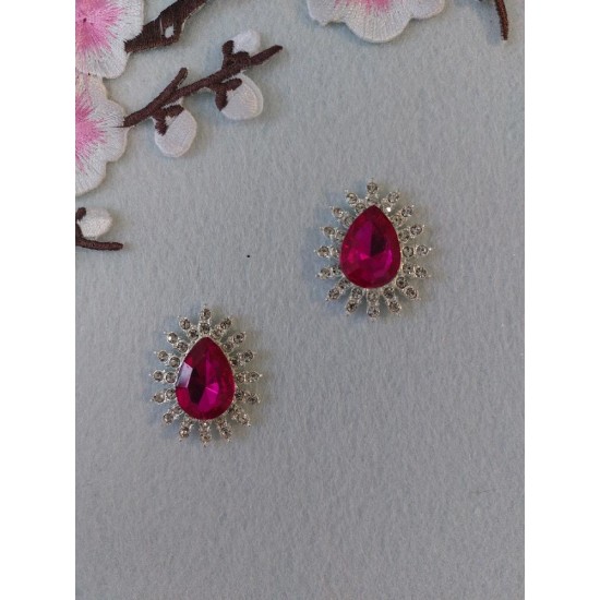 Серединка ювелирная 2,5*3 см цв. малиновый, цена за 1 шт