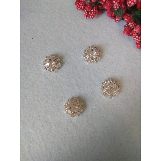 Флоризель металл+стразы 1,2*1,2 см, цена за 1 шт