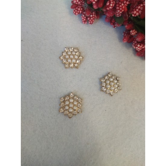 Флоризель металл+стразы 15*15 мм, цена за 1 шт