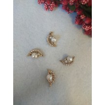 Флоризель металл+стразы 0,9*1,5 см, цена за 1 шт