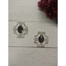 Серединка ювелирная серебро/графитовый, цена за 1 шт