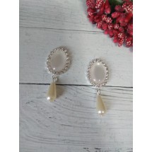 Серединка ювелирная с подвеской серебро/белый, цена за 1 шт