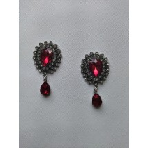 Серединка ювелирная с подвеской 3*5,5 см бордовый, цена за 1 шт