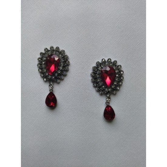 Серединка ювелирная с подвеской 3*5,5 см бордовый, цена за 1 шт