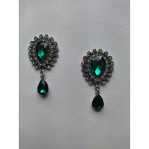 Серединка ювелирная с подвеской 3*5,5 см изумрудный, цена за 1 шт