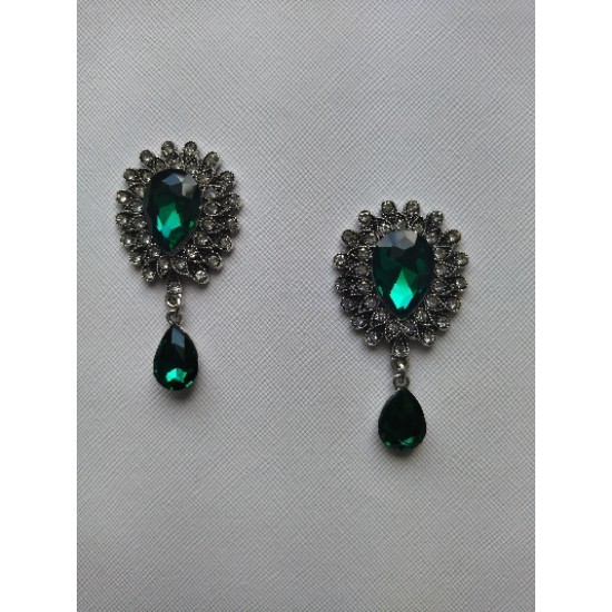 Серединка ювелирная с подвеской 3*5,5 см изумрудный, цена за 1 шт