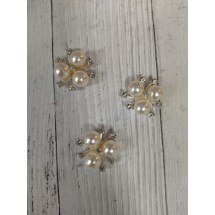 Флоризель металл+стразы 22 мм серебро, цена за 1 шт