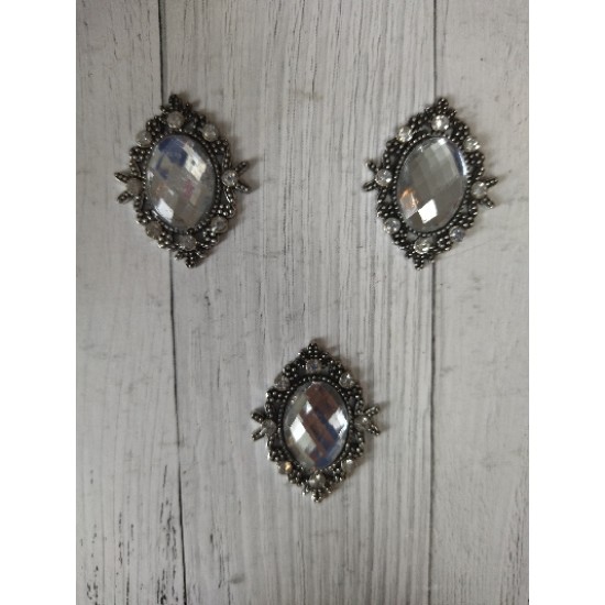 Кабошоны флоризель металл 2,5*3,2 см, цена за 1 шт