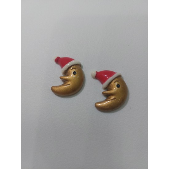 Кабошон новогодний "Луна", цена за 1 шт