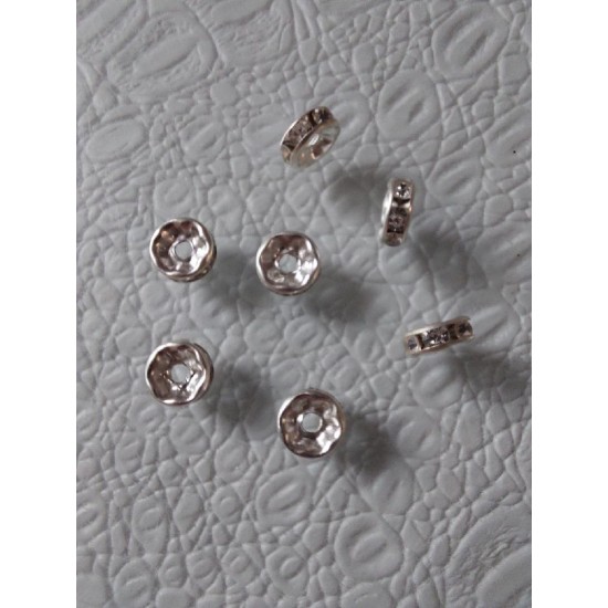 Разделительная бусины со стразами 7*2 мм, цена за 1 шт