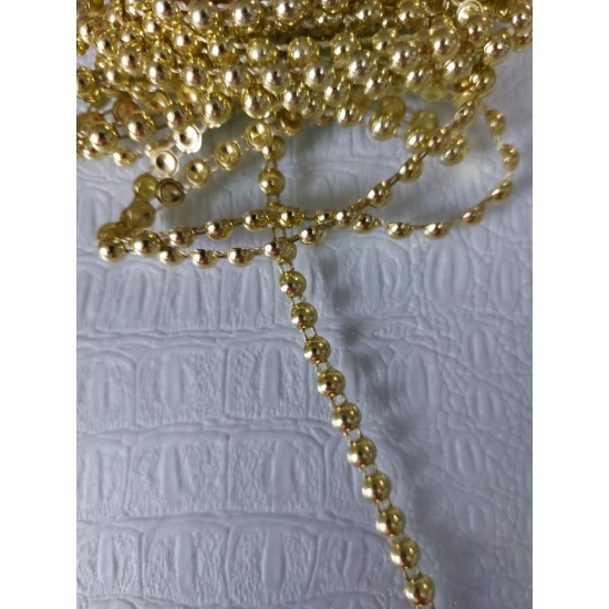 Декоративный кант из полубусин цв. золото 6 мм, цена  за 1 м