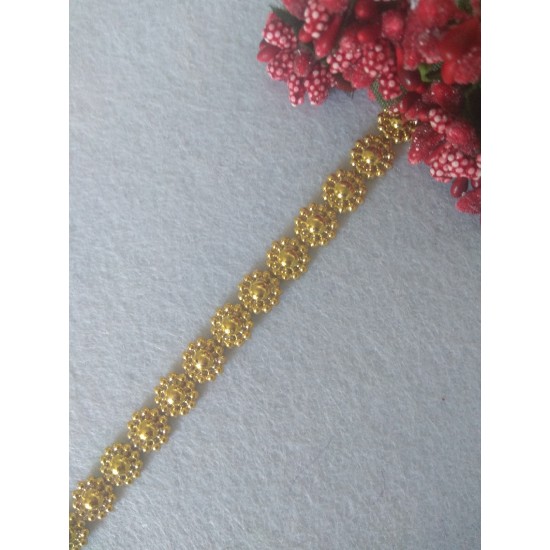 Декоративный кант "Цветочки", цв. золото, цена  за 1 м