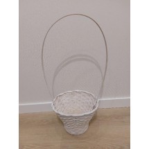 Корзина плетеная (бамбук), d23хh17/53см, белый