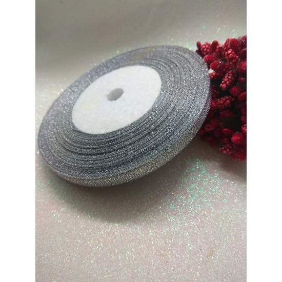Лента парча серебро(ширина 6мм), цена за катушку